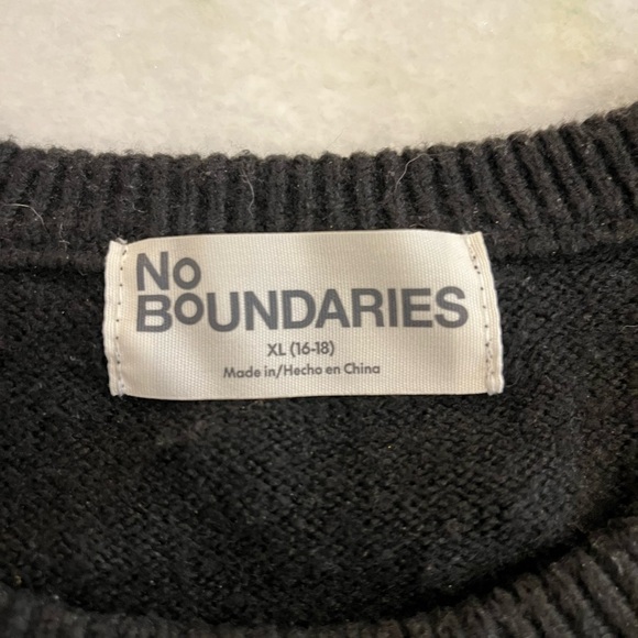 No Boundaries Black 'Over It' Crew Neck Sweater - Picture 2 of 4